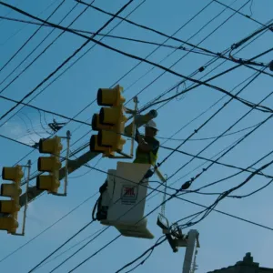 Wired up there